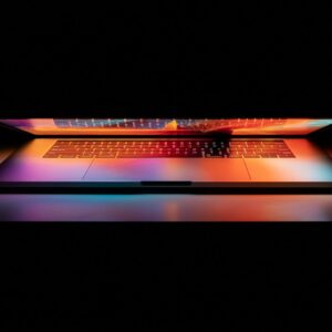 MacBook Pro on white surface